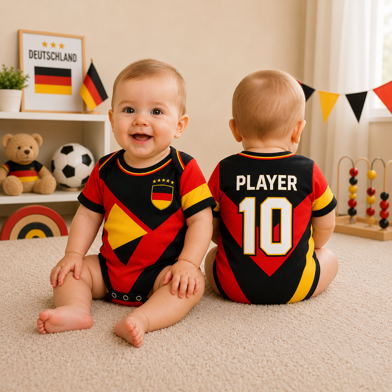 Custom Germany Baby Bodysuit, Personalized Soccer Jersey Onesie, Baby Football Romper, Name Number Game Day Outfit Gift