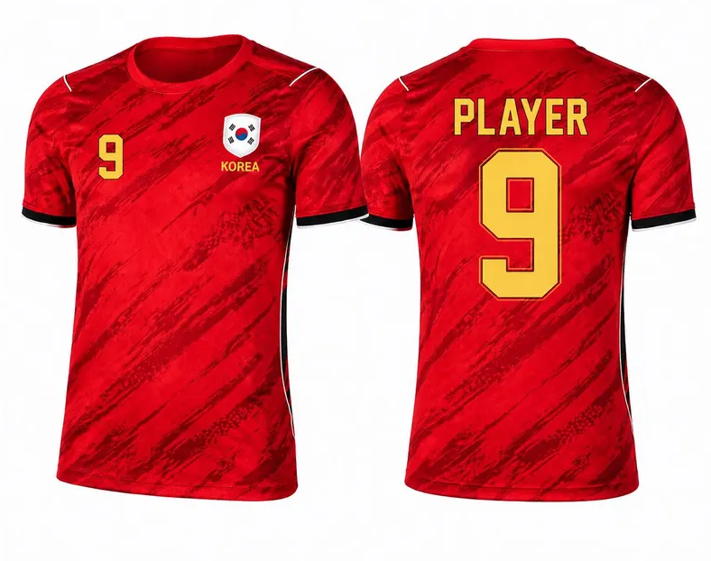 Custom Korean Soccer Jersey Soccer Set, Personalized Name Number Football Uniform