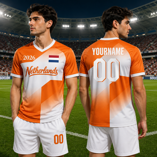 Custom Netherlands World Cup 2026 Jersey , Personalized Holland Soccer Shirt, Orange Football Jersey