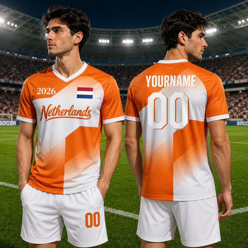 Custom Netherlands World Cup 2026 Jersey , Personalized Holland Soccer Shirt, Orange Football Jersey