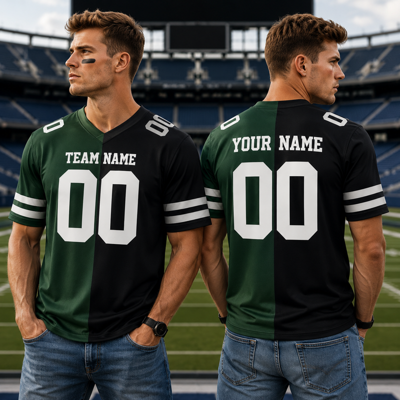 Personalized Two Football Team Jersey, Custom Split Football Jersey, Two Teams Divided Jersey Game Day Outfit For Kids & Adult Football Fans
