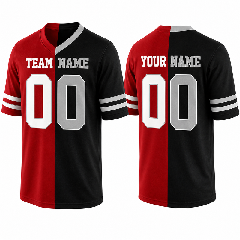 Personalized Two Football Team Jersey, Custom Split Football Jersey, Two Teams Divided Jersey Game Day Outfit For Kids & Adult Football Fans