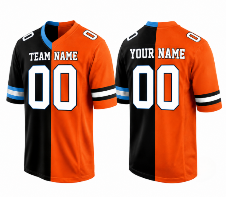 Custom Split Color Football Jersey,Half and Half Sports Fan Shirt,Personalized Any