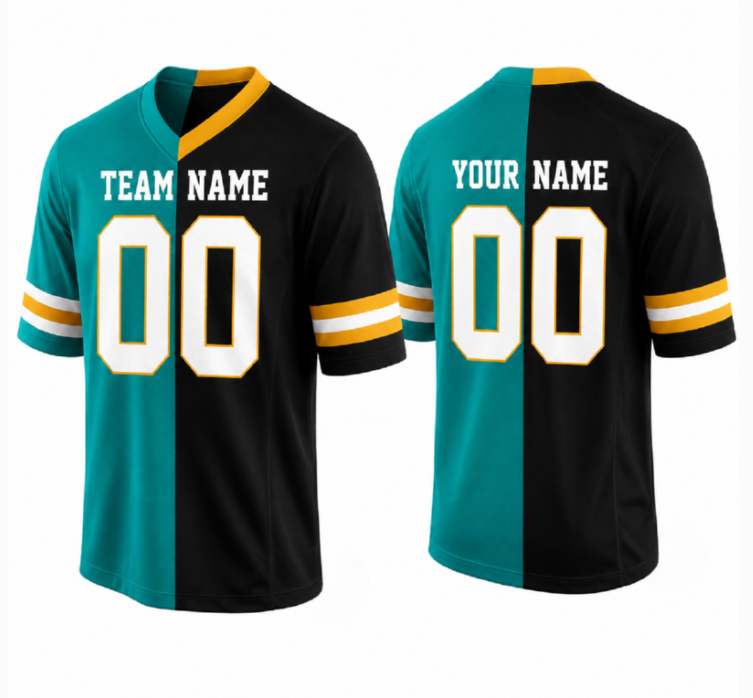 Custom Split Color Football Jersey,Half and Half Sports Fan Shirt,Personalized Any