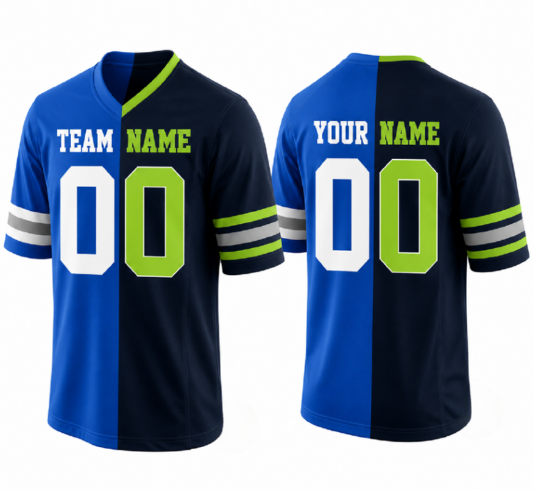 Custom Split Color Football Jersey,Half and Half Sports Fan Shirt,Personalized Any