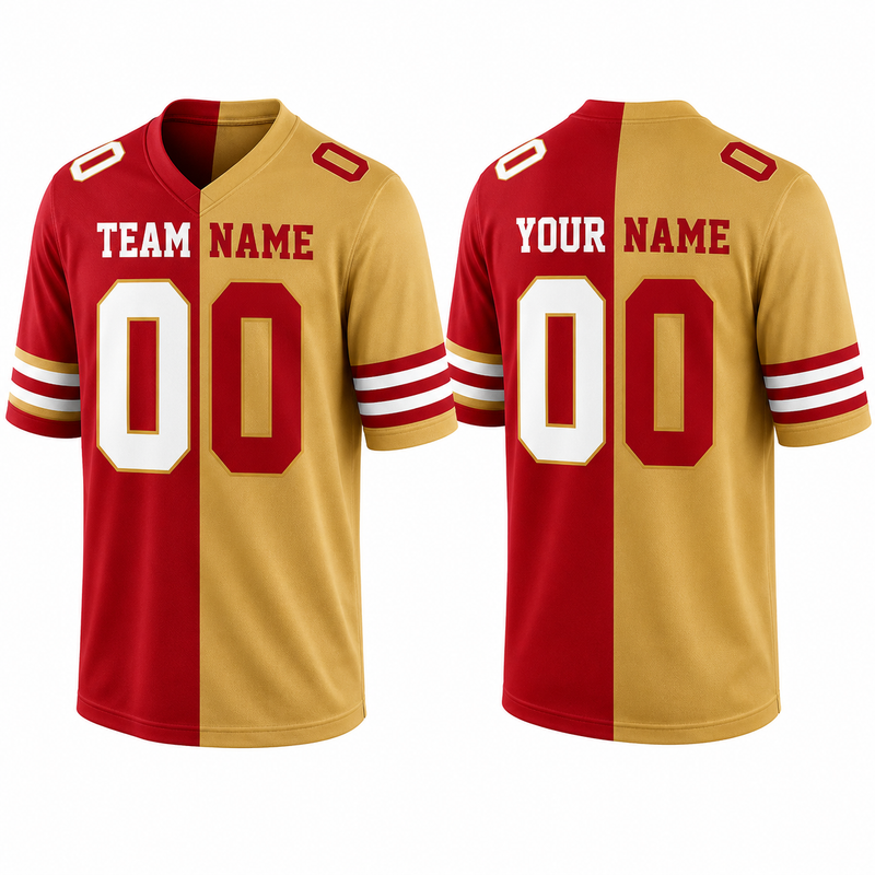 Personalized Two Football Team Jersey, Custom Split Football Jersey, Two Teams Divided Jersey Game Day Outfit For Kids & Adult Football Fans