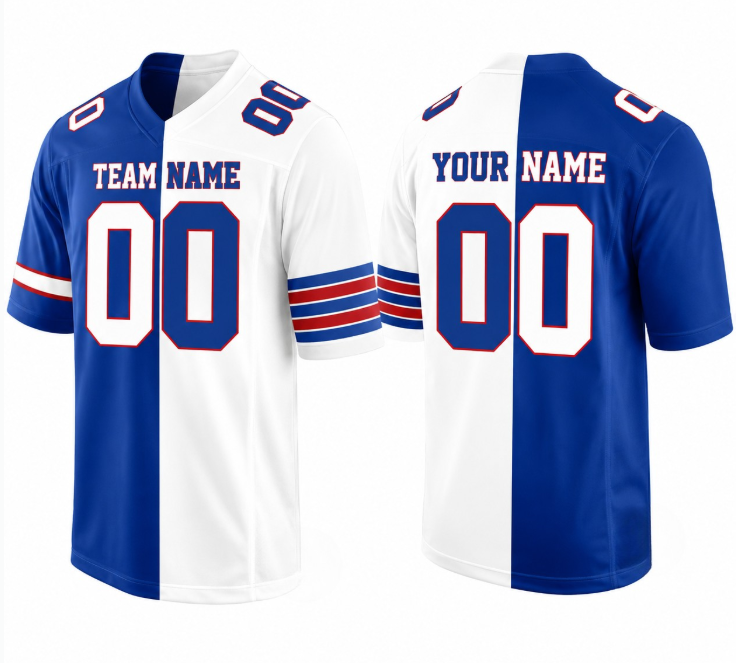 Custom Split Color Football Jersey,Half and Half Sports Fan Shirt,Personalized Any