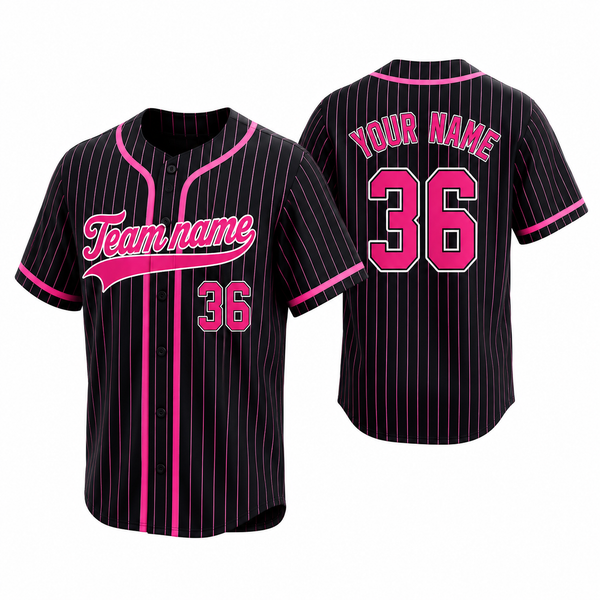 Custom Stripe Baseball Jersey , Personalized Black Stripe Baseball Jerseys Pinstripe Baseball Shirt Hip Hop Uniform for Men Women Kids Fans (Copy)