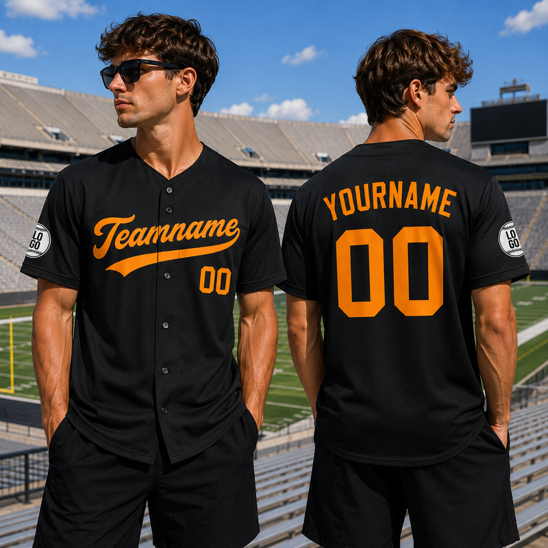 Custom Team Name Number Baseball Jersey for Men Women Youth, Personalized Jersey Orange White Black For Baseball Fan, Custom Jersey Request