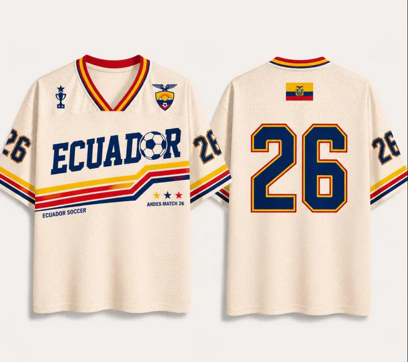 Ecuador Soccer Jersey, Retro La Tri Shirt, Custom Name Number Jersey, Ecuadorian Soccer Fan Gift