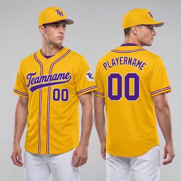 Custom Baseball Jersey Name, Number And Logo Baseball Jersey Yellow