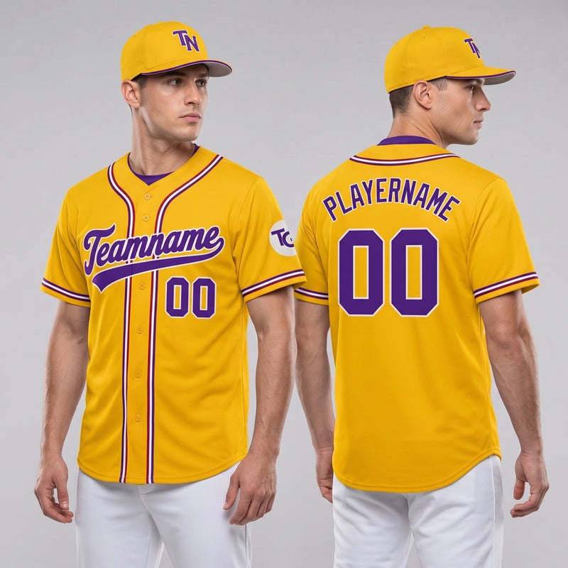 Custom Baseball Jersey Name, Number And Logo Baseball Jersey Yellow