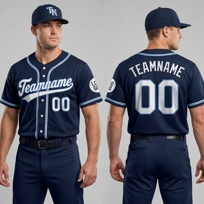 Custom Baseball Jersey Name, Number And Logo Baseball Jersey Navy