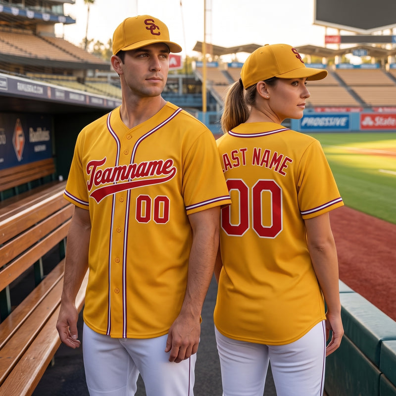 Custom Baseball Jersey Name, Number And Logo Baseball Jersey Yellow