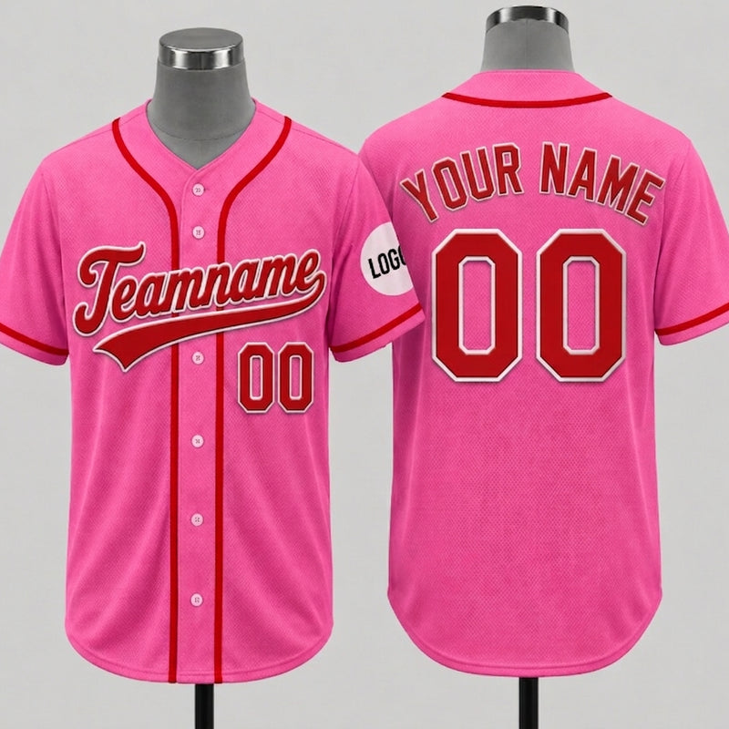 Custom Baseball Jersey Name, Number And Logo Baseball Jersey Pink