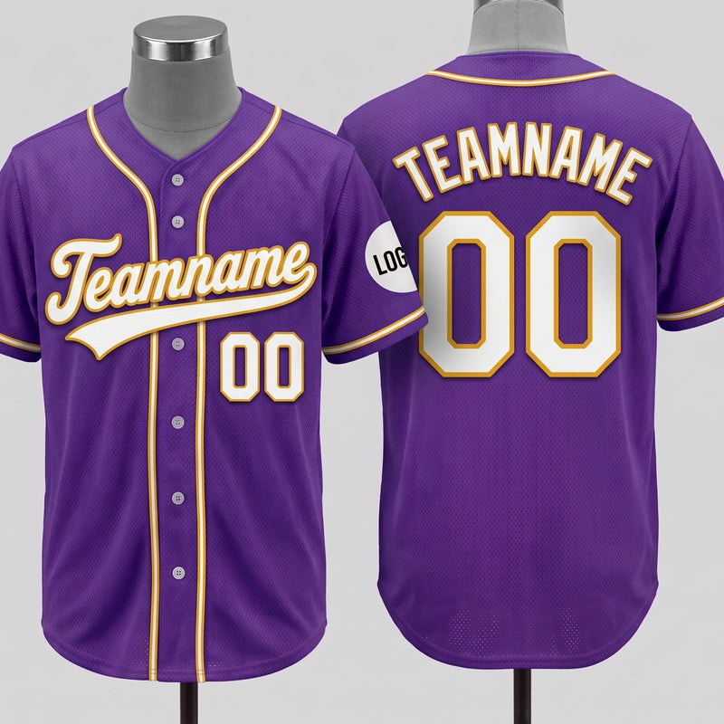 Custom Baseball Jersey Name, Number And Logo Baseball Jersey Purple, Unisex Jersey Premium