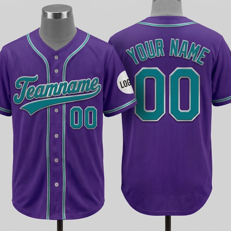 Custom Baseball Jersey Name, Number And Logo Baseball Jersey Purple, Unisex Jersey Premium