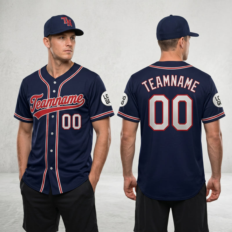 Custom Baseball Jersey Name, Number And Logo Baseball Jersey Navy