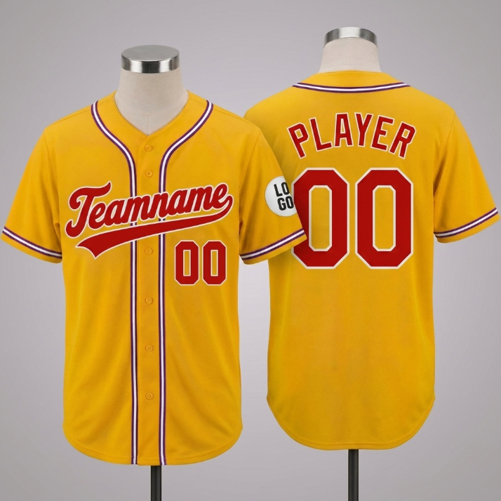 Custom Baseball Jersey Name, Number And Logo Baseball Jersey Yellow