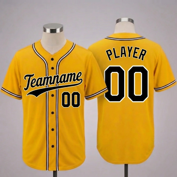 Custom Baseball Jersey Name, Number And Logo Baseball Jersey Yellow