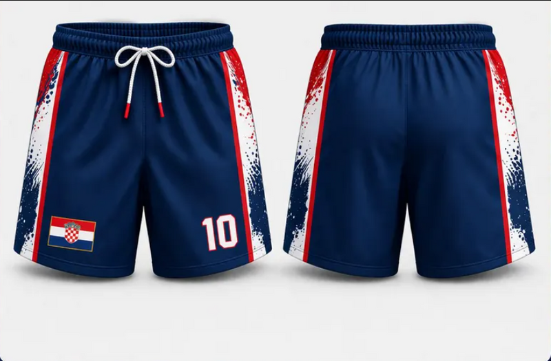 Kids Croatia Soccer Kit, Custom Name Number Jersey, Youth Football Uniform, Boys Shorts Set