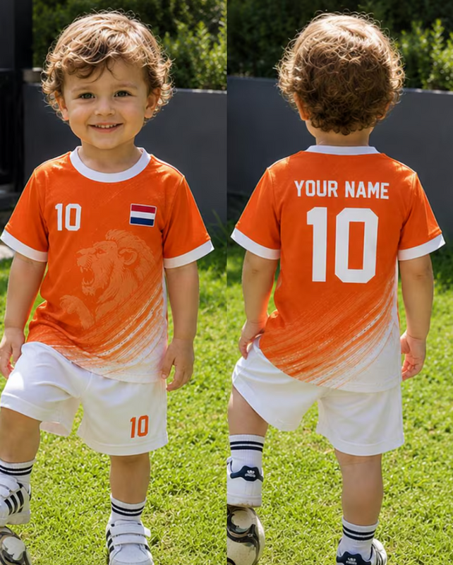 Kids Netherlands Soccer Jersey, Custom Name Number Shirt, Personalized Football Fanwear