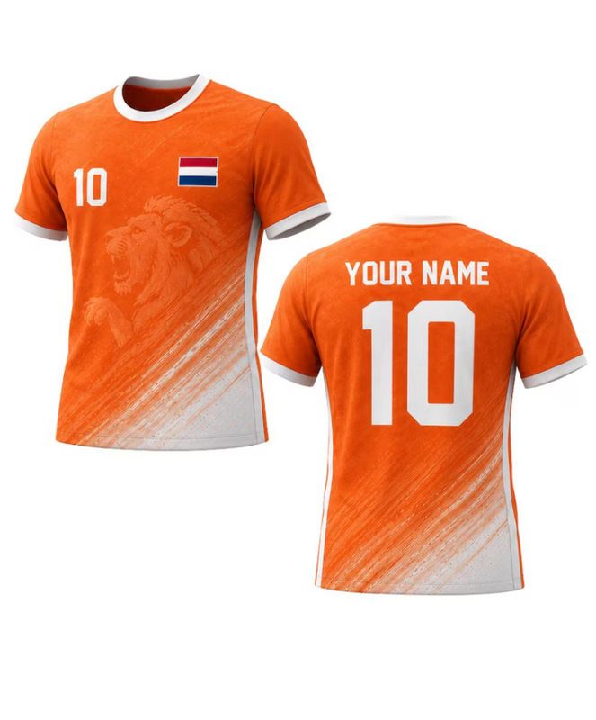 Kids Netherlands Soccer Jersey, Custom Name Number Shirt, Personalized Football Fanwear
