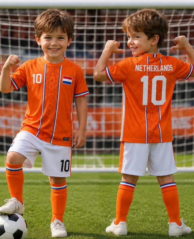 Kids Netherlands Soccer Jersey, Custom Name Number Shirt, Personalized Football Fanwear