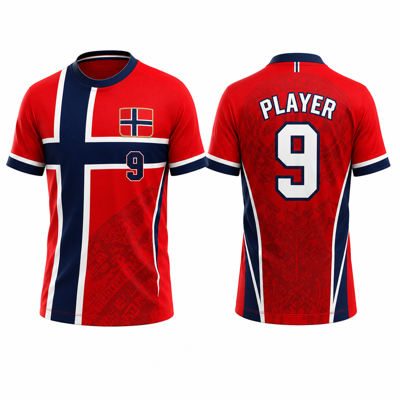 Norway Soccer Jersey Kids Personalized, Custom Name Number Football Uniform, Norway Football Shirt for Boys, Youth Soccer Fan Gift