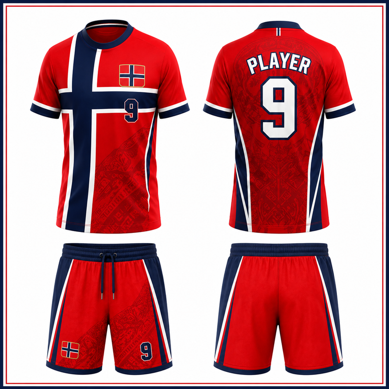 Norway Soccer Jersey Kids Personalized, Custom Name Number Football Uniform, Norway Football Shirt for Boys, Youth Soccer Fan Gift