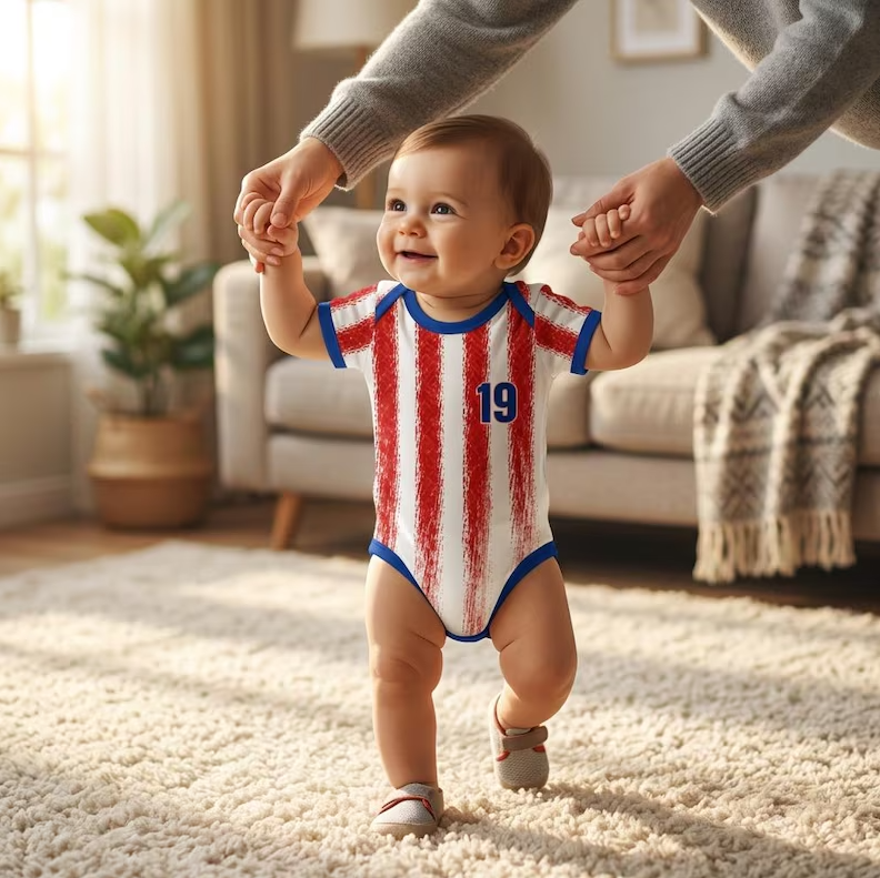 Paraguay Baby Bodysuit, Custom Name Number Shirt, Personalized Soccer Fan Outfit