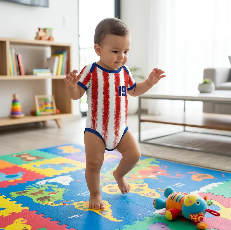 Paraguay Baby Bodysuit, Custom Name Number Shirt, Personalized Soccer Fan Outfit