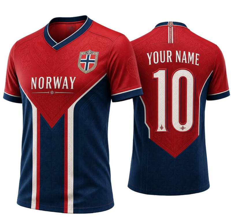 Personalized Norway Soccer Jersey, Custom Name Number Football Shirt