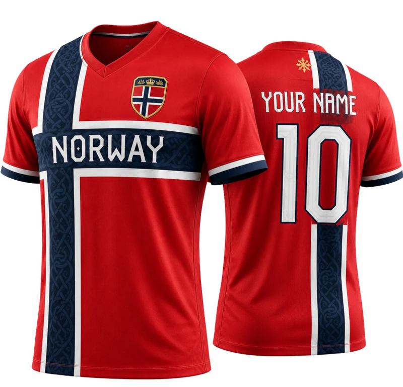 Personalized Norway Soccer Jersey, Custom Name Number Football Shirt