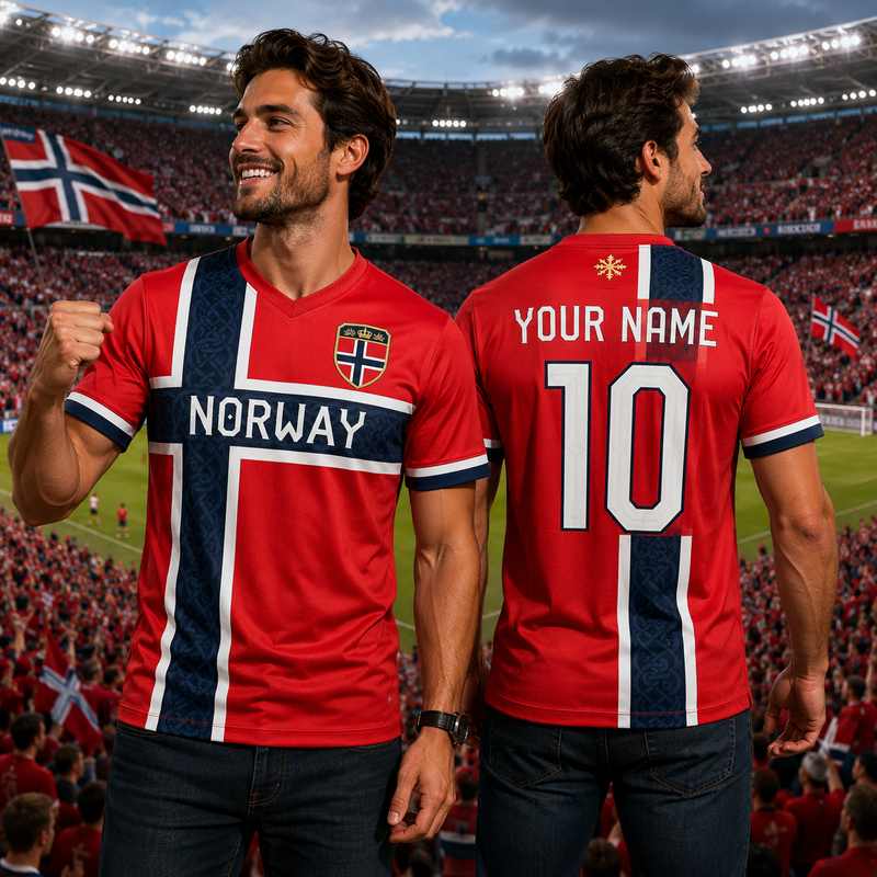 Personalized Norway Soccer Jersey, Custom Name Number Football Shirt