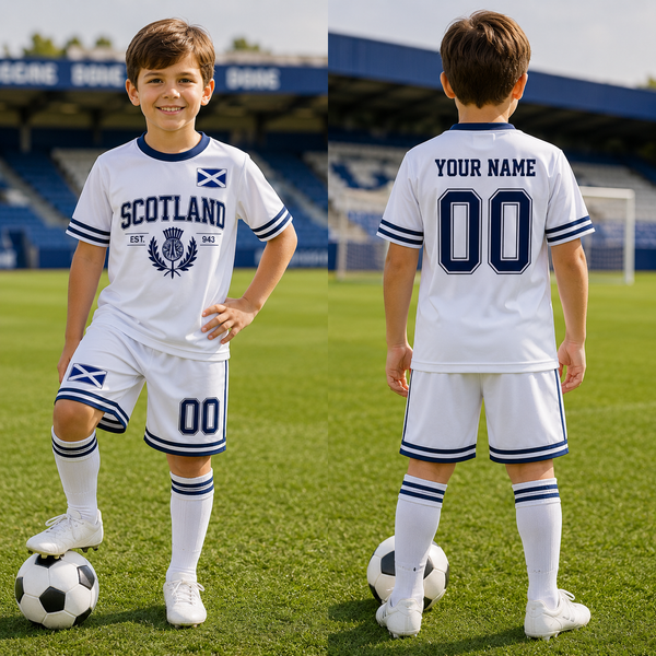 Personalized Scotland Kids/Youths Soccer Jersey, Custom Name Number Scotland Jersey, Support Football Team Outfit