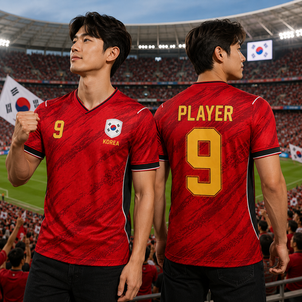 South Korea Soccer Jersey Adult V-Neck Personalized Custom Name Number, Korea Football Shirt for Men Women, Korean National Team Jersey, Fan Gift