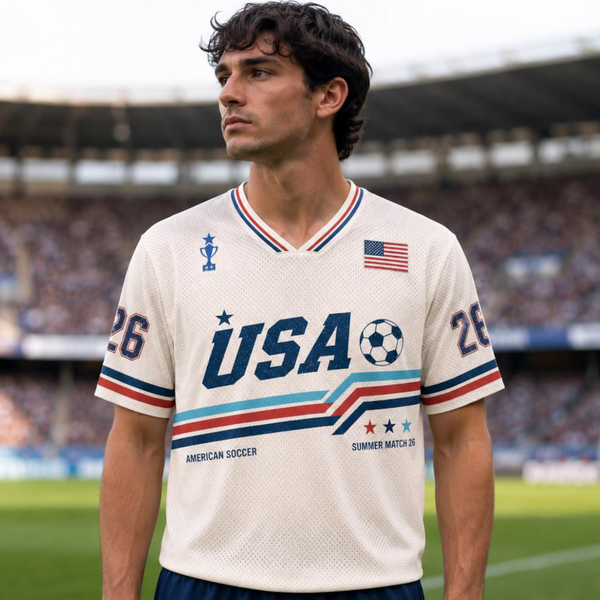 USA Soccer Jersey, Retro American Football Style Shirt, Custom Name Unisex Tee