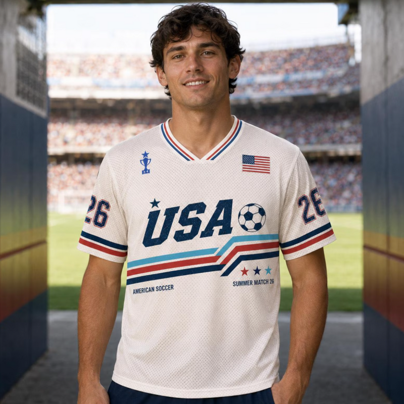 USA Soccer Jersey, Retro American Football Style Shirt, Custom Name Unisex Tee