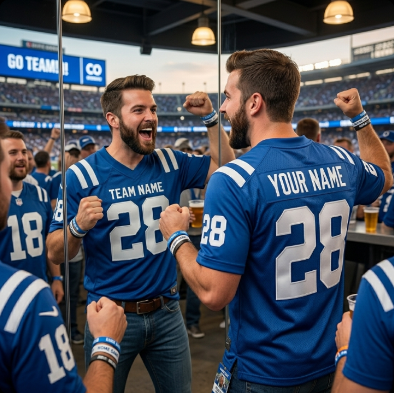Custom Football Jersey Blue, Personalized American Football Jerseys Name Number Logo, Wedding Gifts for Men Women Kids Toddler Fan (Copy)