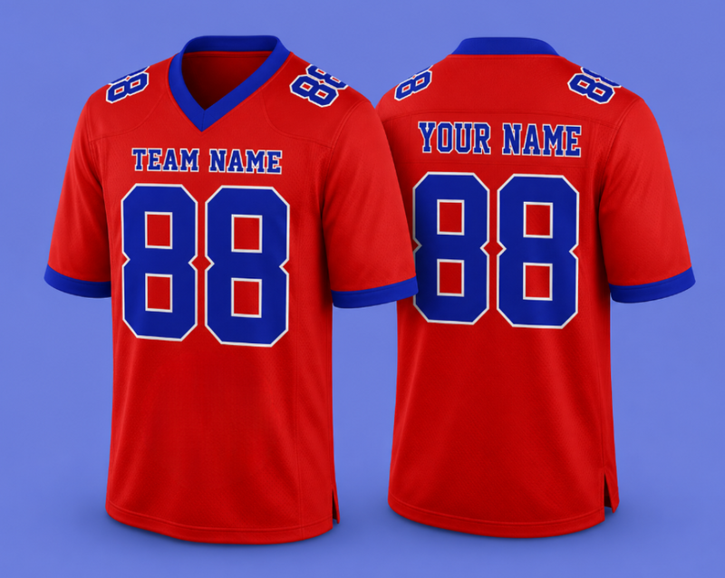 Custom Football Jersey Red, Personalized American Football Jerseys Name Number Logo, Wedding Gifts for Men Women Kids Toddler Fan (Copy)
