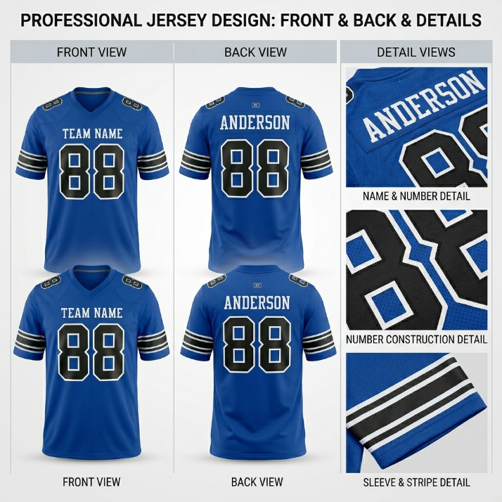 Custom Football Jersey Blue, Personalized American Football Jerseys Name Number Logo, Wedding Gifts for Men Women Kids Toddler Fan (Copy)