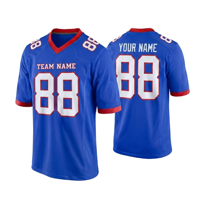 Custom Football Jersey Blue, Personalized American Football Jerseys Name Number Logo, Wedding Gifts for Men Women Kids Toddler Fan (Copy)