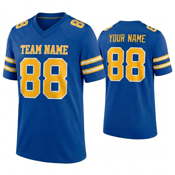 Custom Football Jersey Blue, Personalized American Football Jerseys Name Number Logo, Wedding Gifts for Men Women Kids Toddler Fan (Copy)